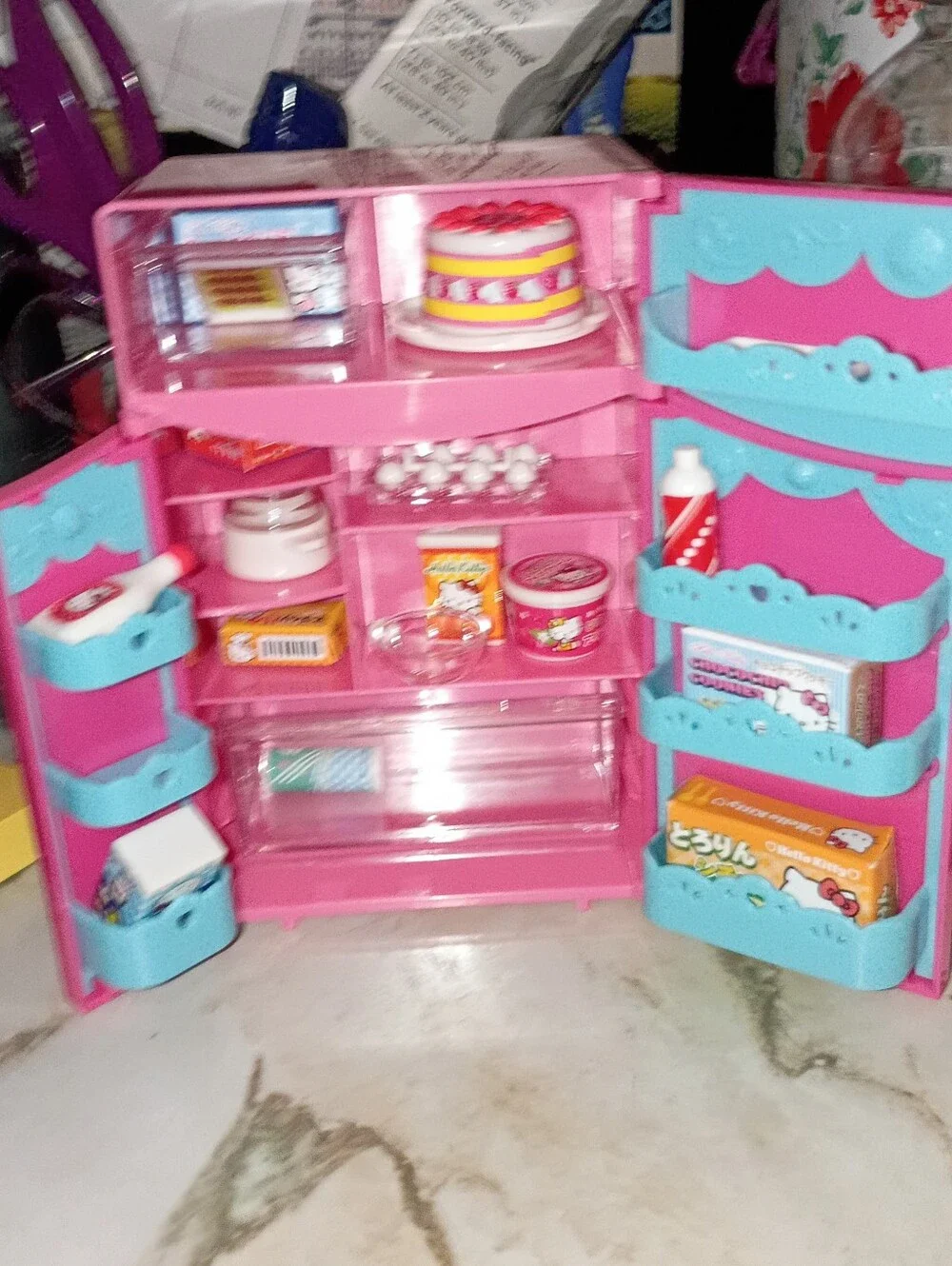 Hello Kitty 2016 Pink Fridge Filled With HK Food